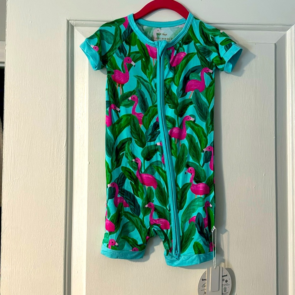 Little Sleepies Flamingo Shorty Zippy NWT